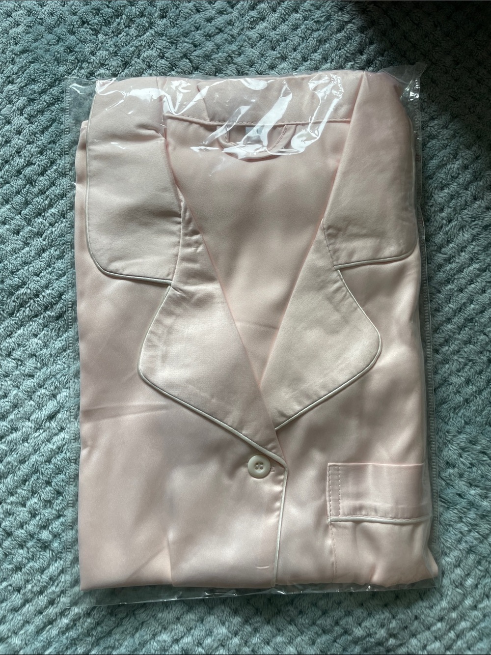 Blush Pink Satin Pajama Top and shorts